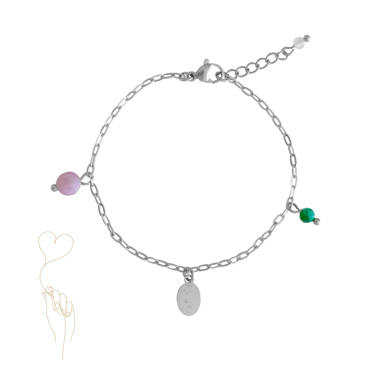 Heart Under The Belt Bracelet - Silver