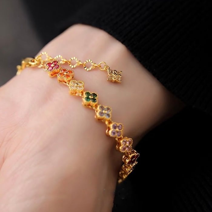 Kaleidoscope Clover Crystal Bracelet