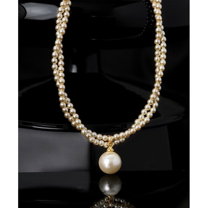 Twisted Pearl Strand Pendant Necklace