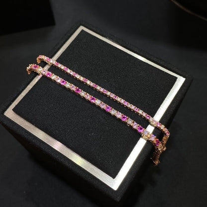 Dazzling Pink Ombré Tennis Bracelet