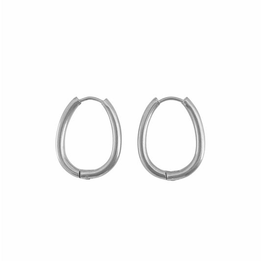 Chunky Oval Earrings - Silver