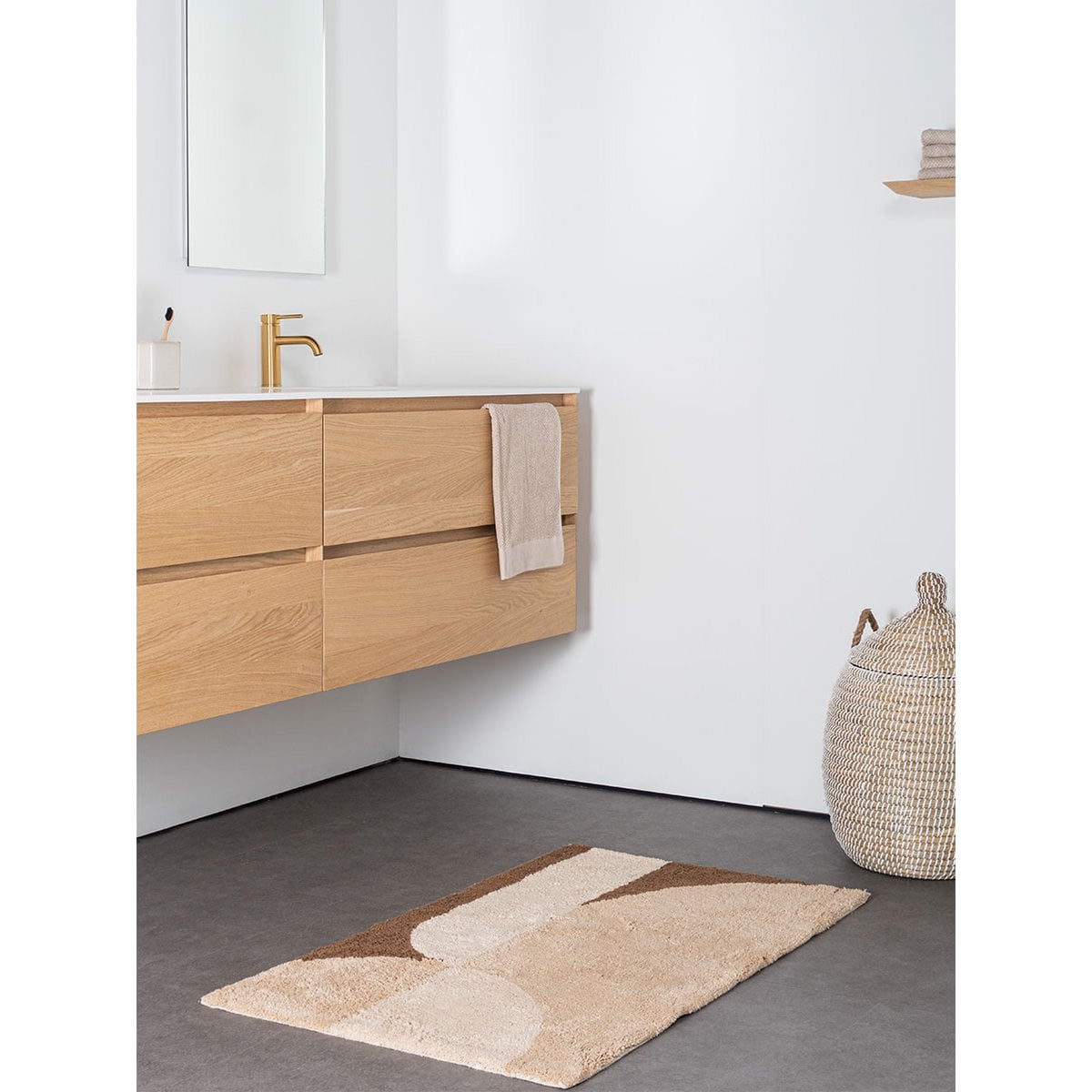 Bath mat Bowie - Beige 50 x 80 cm