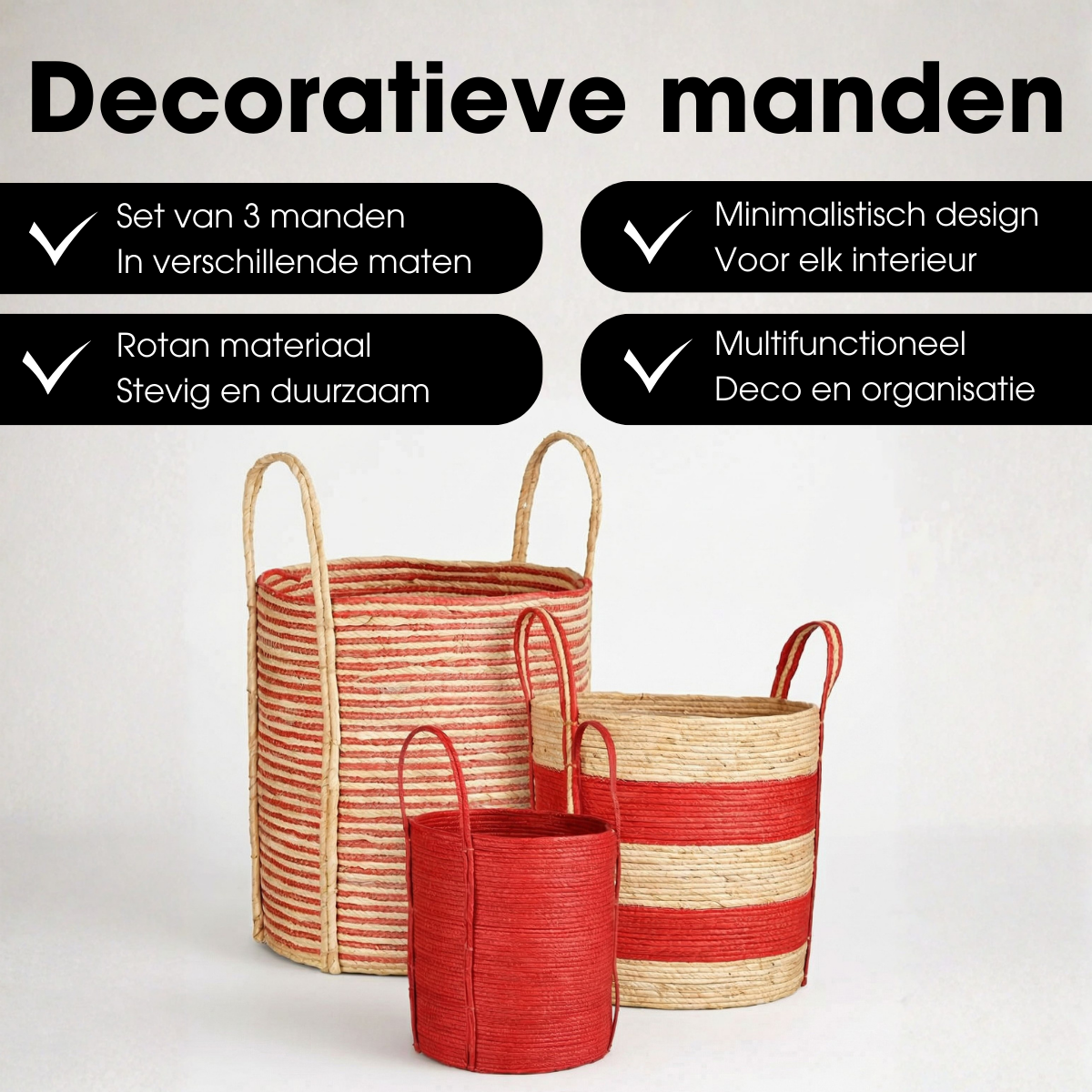 Plantenmand set  Rood