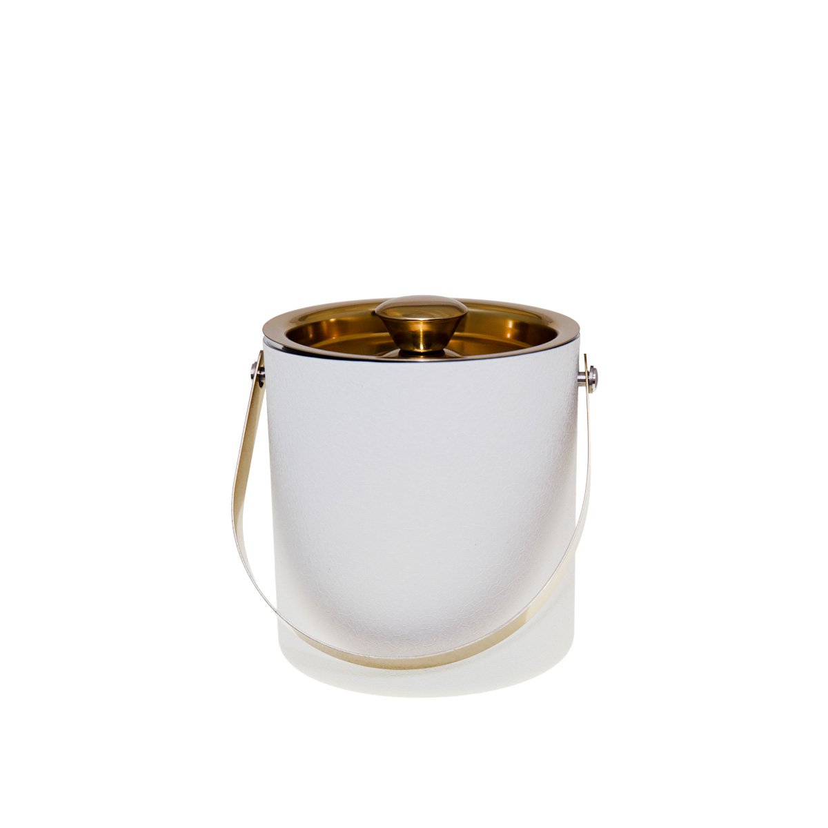 Ecru and golden ice bucket 15x15x18.5cm