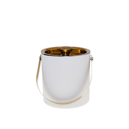 Ecru and golden ice bucket 15x15x18.5cm