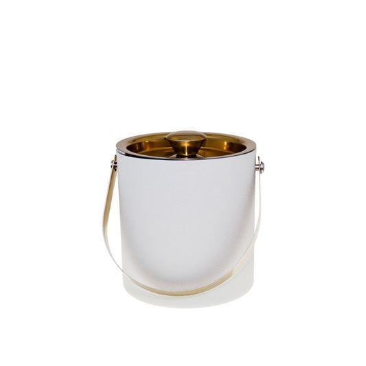 Ecru and golden ice bucket 15x15x18.5cm