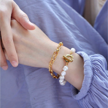 Unique natural freshwater pearls beads bracelet with flower charm-AAAA quality freshwater pearls