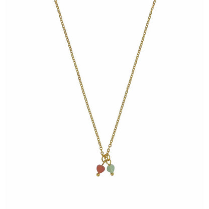 Necklace Aventurine Hearts - Gold