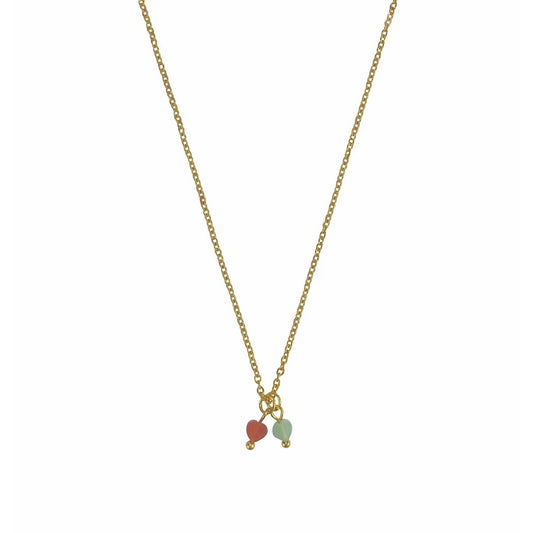 Necklace Aventurine Hearts - Gold