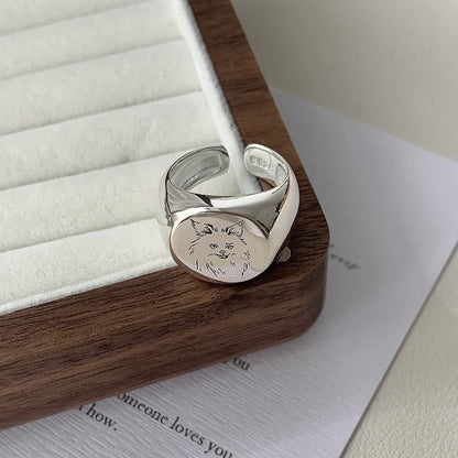 Pomeranian Dog Signet Ring