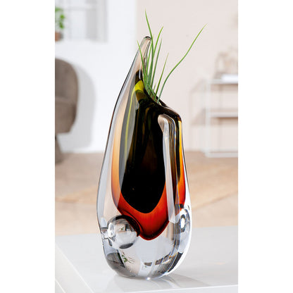 Vase "Finesse" brown, green, clear H.30 cm