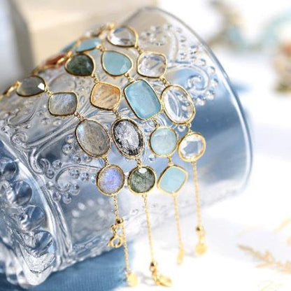 Rainbow Quartz Crystals Beads 5-Stone Bracelets