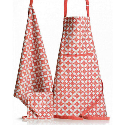 Red recycled Fatou coated kitchen apron 72 x 85