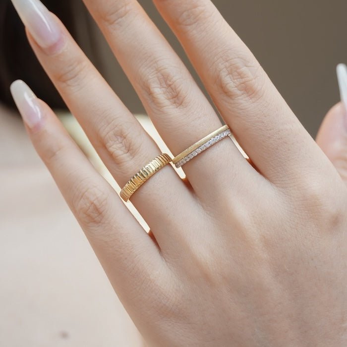 Dazzling Slim Layering Rings