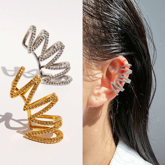 Dazzling Wrapped Line Ear Cuff-One piece