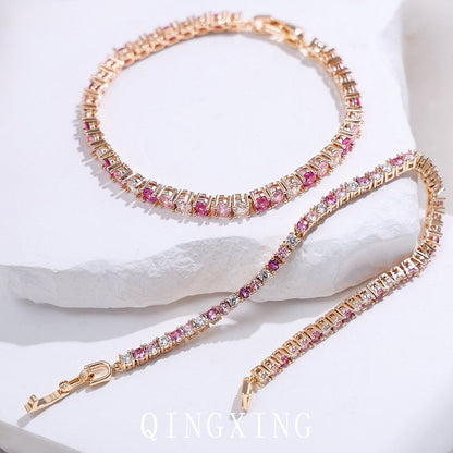 Dazzling Pink Ombré Tennis Bracelet