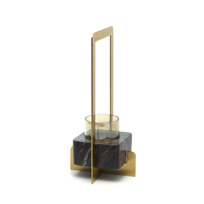 The Marbre d’Or Candle Holder - Gold Black - M