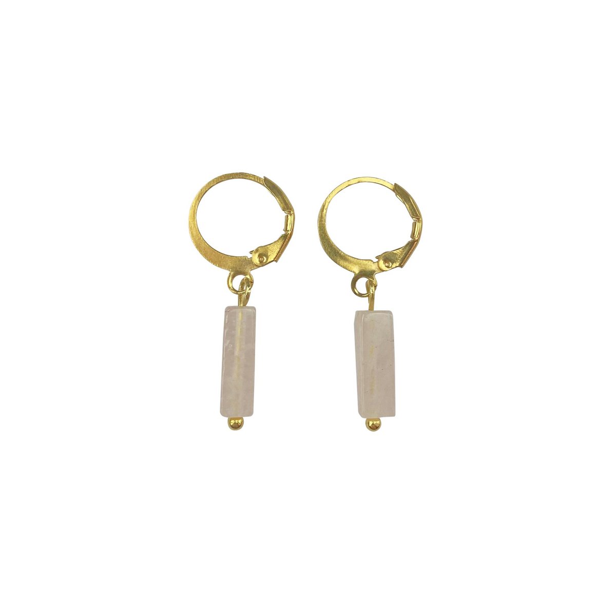 Earrings Rose Quartz - Gold