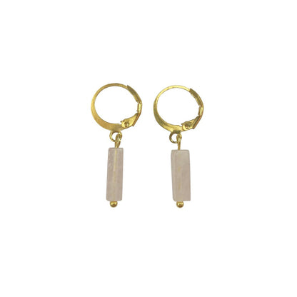 Earrings Rose Quartz - Gold