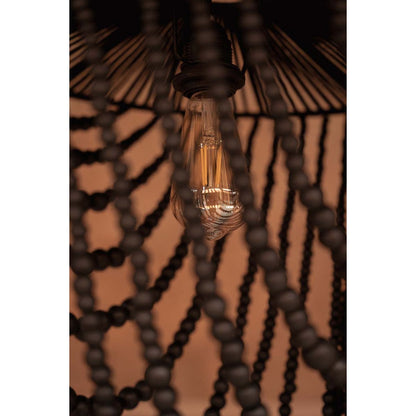 The Wooden Bead Chandelier - Black - L