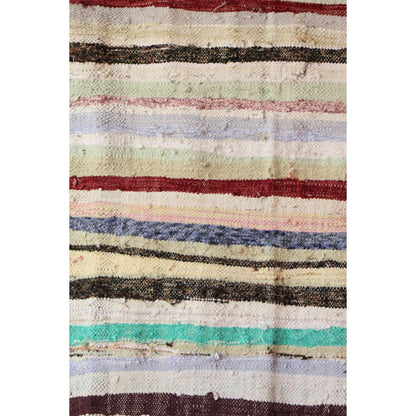 Moroccan Berber rug in recycled textiles 138 x 297 cm