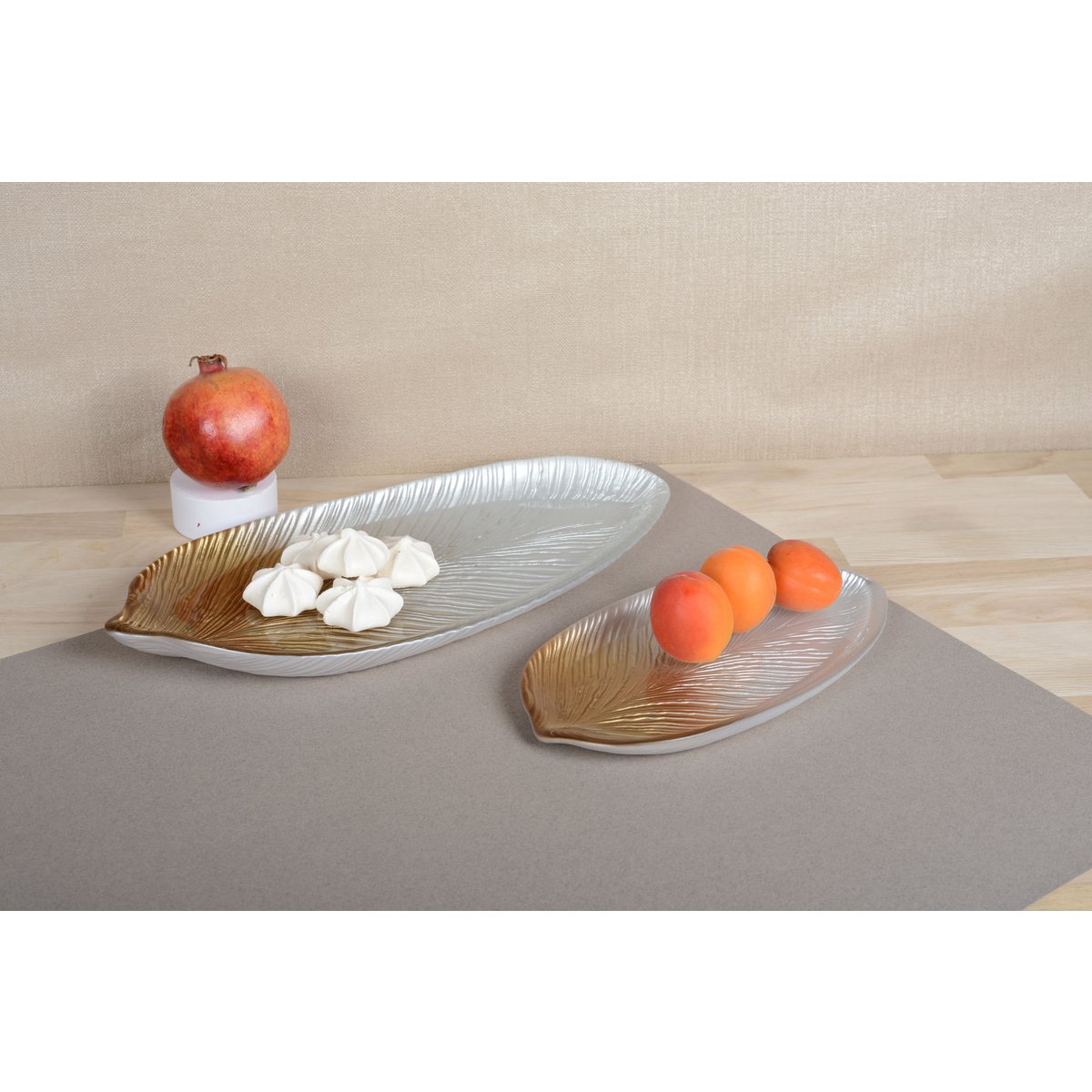 FEUILLE DEGRADEE DOREE GRAND MODELE 43X20X3.2CM