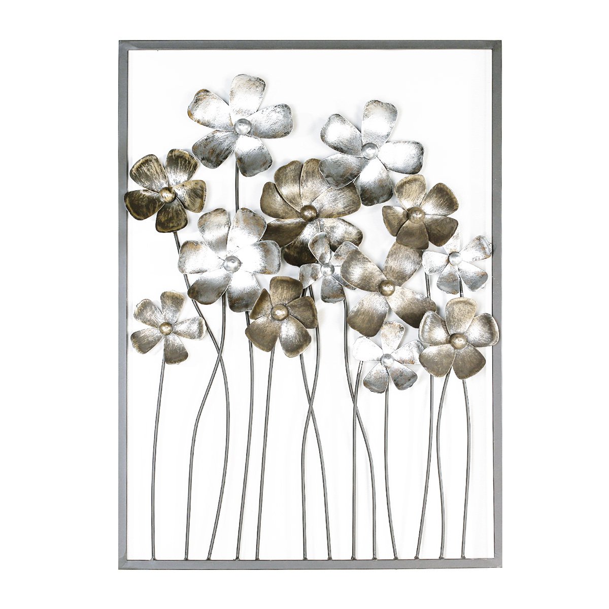 Metal wall relief "Fleurs"