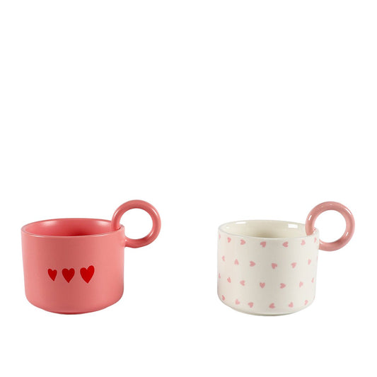 Heart mugs 23x9.5x3cm - set of 2