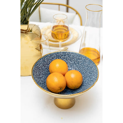 GOLD AND BLUE STANDING FRUIT CUTTER