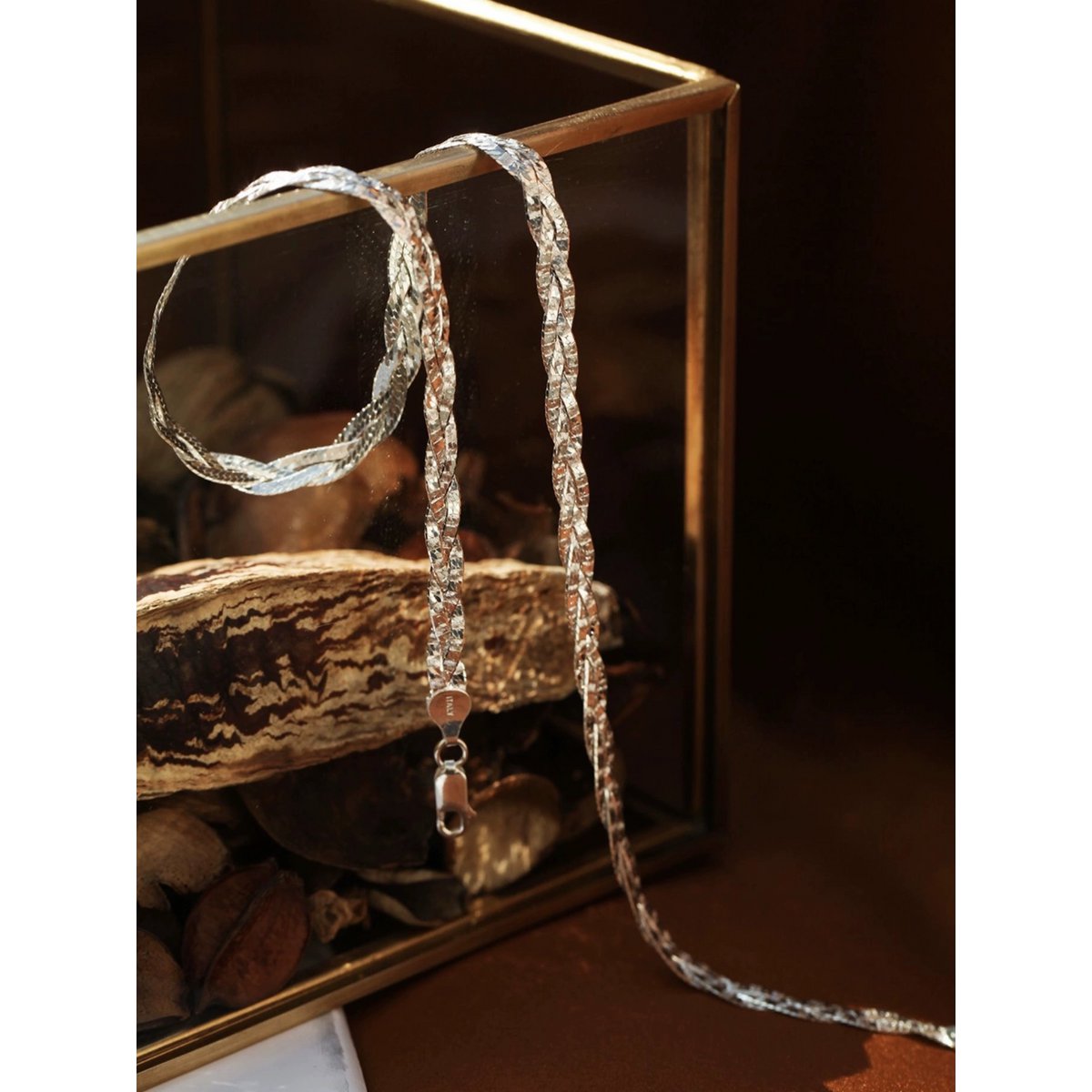 Sterling silver Braided Herringbone chain