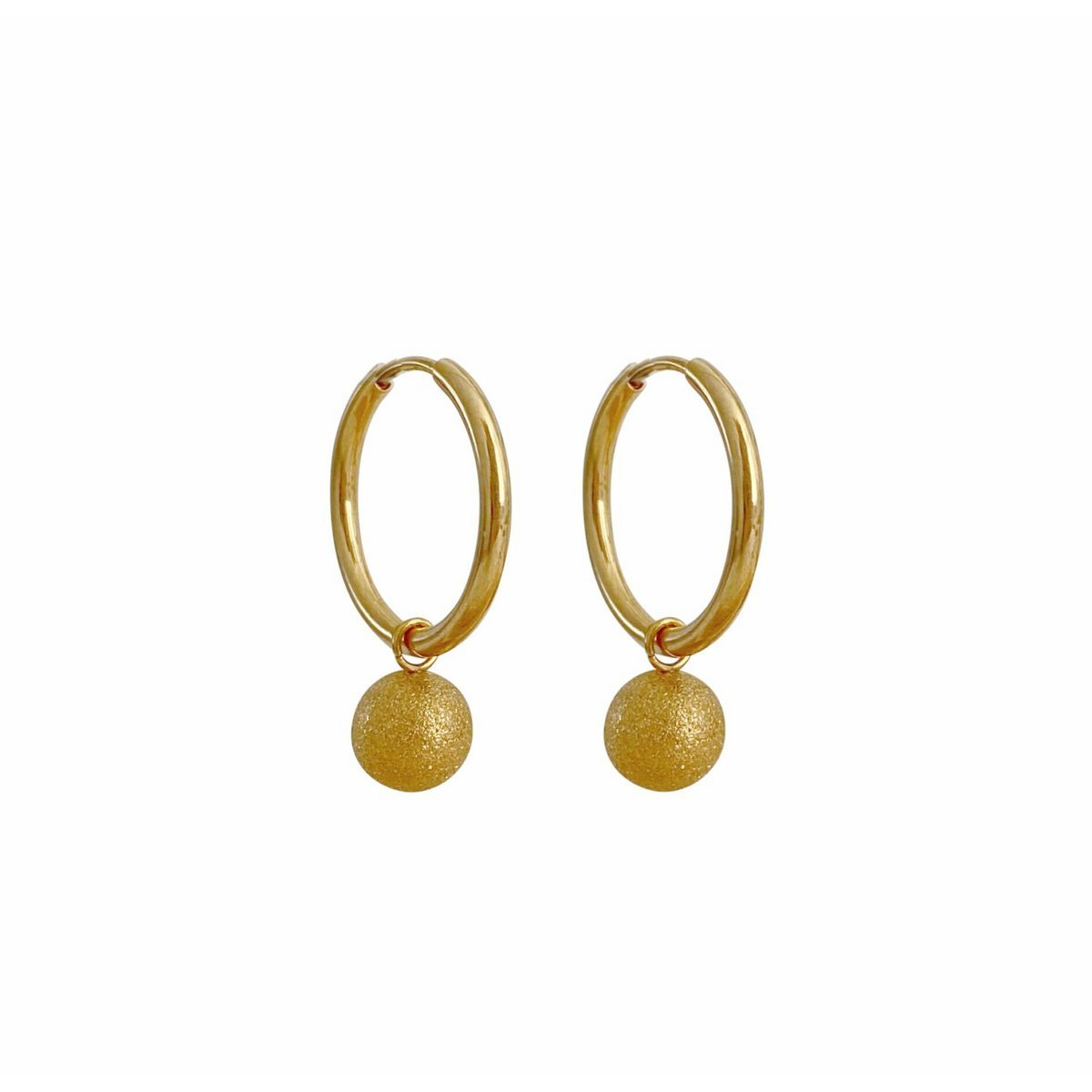 Frosted Ball Earrings - Gold
