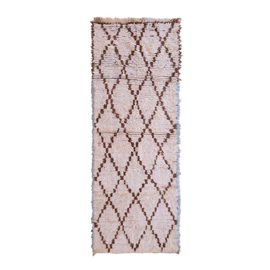 Pure wool Moroccan Berber rug 98 x 278 cm