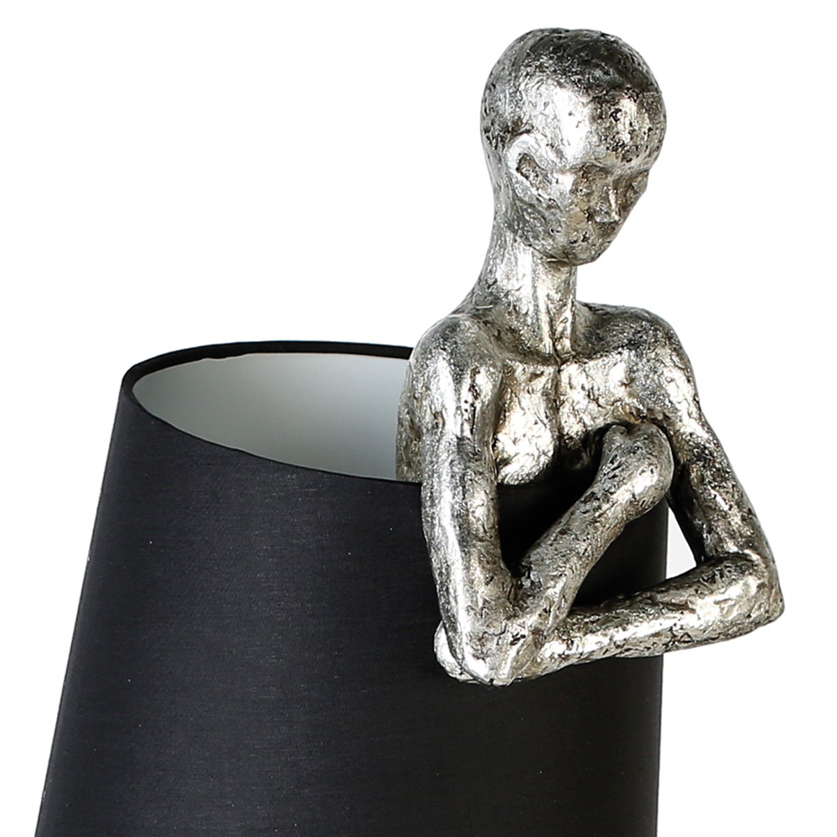 "Man" lamp, poly, antique silver / black