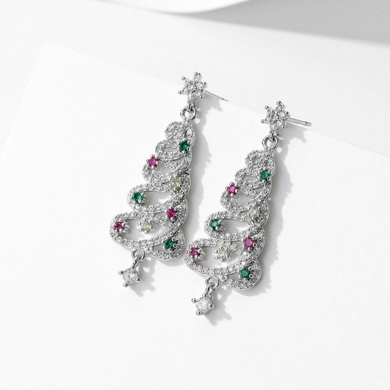 Sparkling Christmas Tree Earrings