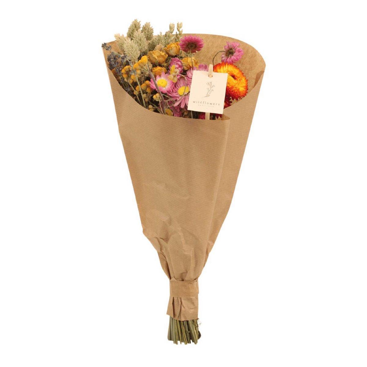 8xField Bouquet Multi - Droogboeket - 50cm