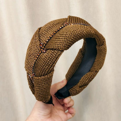 Crystal Embellished Braided Statement Headband