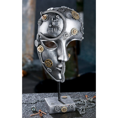 Sculpture face Steampunk face H.35.5 cm