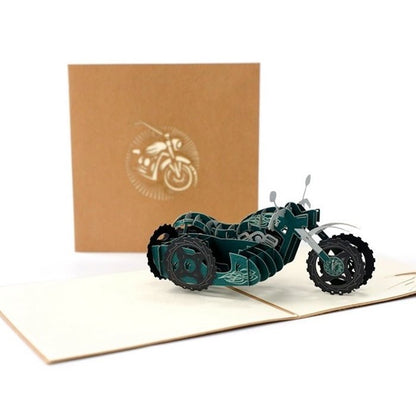 3D Card for Him for Dad - Jeep and Motorbike Design