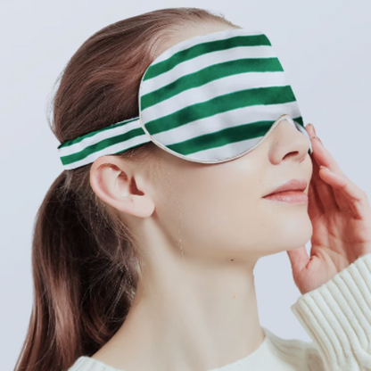 100% Silk Sleep Mask-Strips n Checkboard Patterns-Oversize