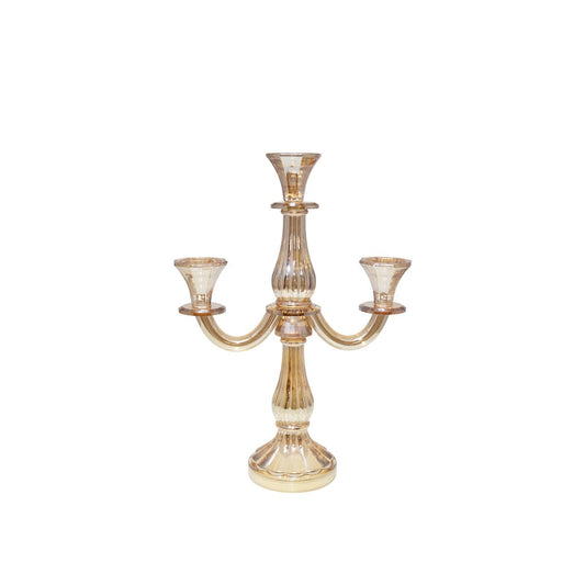 Chandelier 3 lights amber H35cm