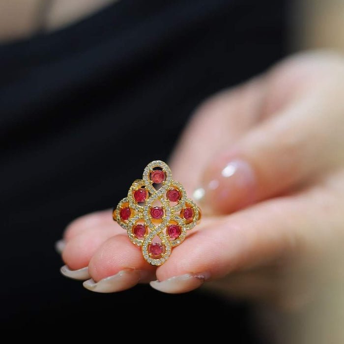 Real Ruby Royal Frame Ring-Adjustable