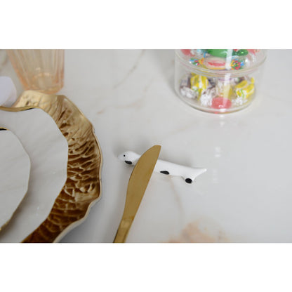 White Teckel Porcelain Knives - Lot of 6