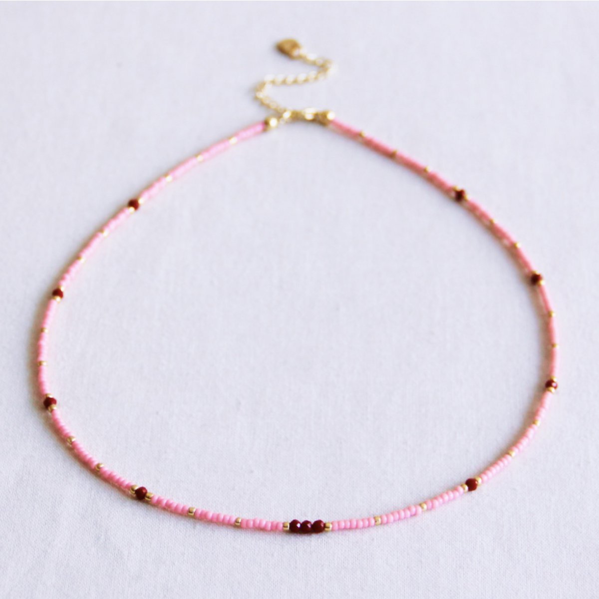 Miyuki necklace - Flamingo spice