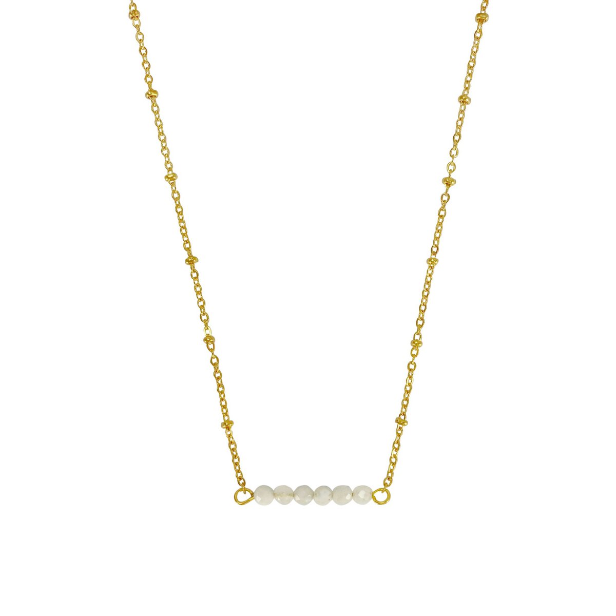 Necklace Moonstones Faceted - Gold