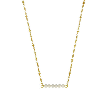 Necklace Moonstones Faceted - Gold