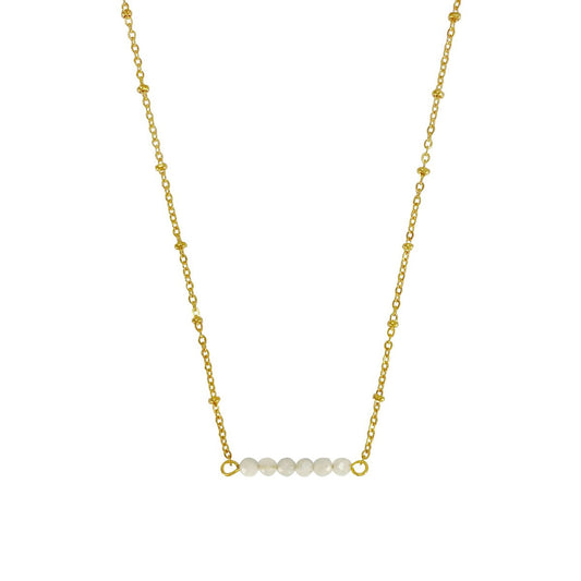 Necklace Moonstones Faceted - Gold