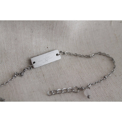 Bracelet Mom and Child & Rose Quartz - Silver