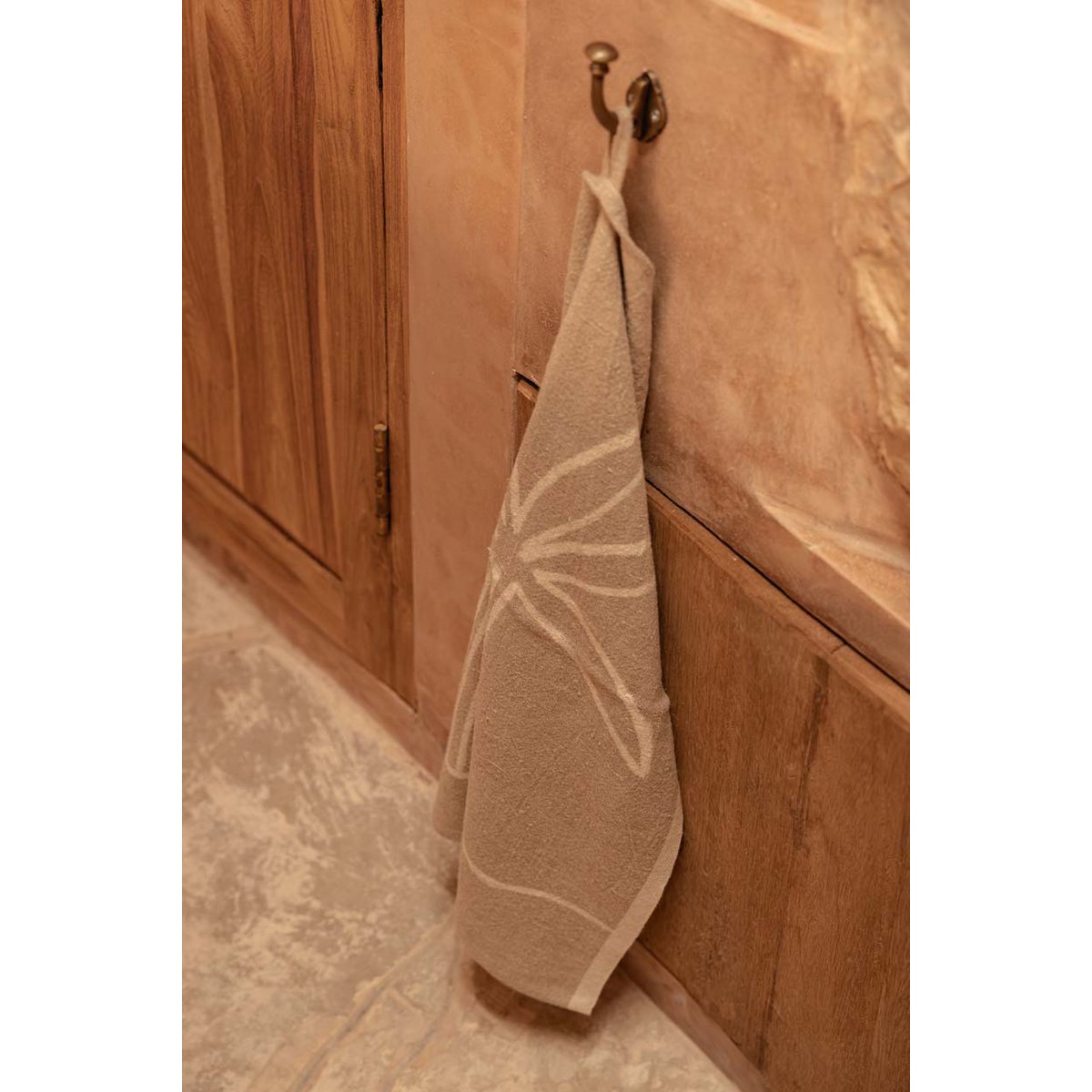 The Linen Palm Tree Kitchen Towel - Natural White - 50x70