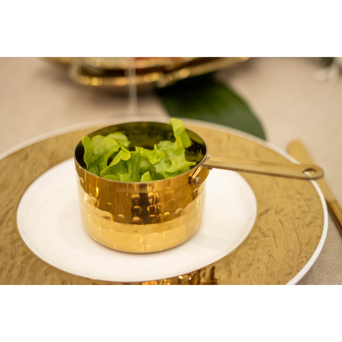 Mini high golden saucepan 9x9x6cm