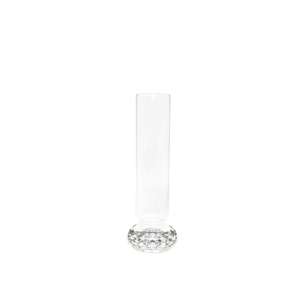 Vase foot diamond in glass 10x10x29.5cm